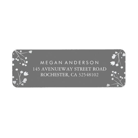 Baby's Breath Grey en Zilveren Bruiloft Etiket (Voorkant)