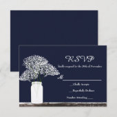 Baby's Breath in Mason Jar Rustieke RSVP Kaart (Voorkant / Achterkant)