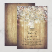 Baby's Breath Mason Jar Rustic Barn Verjaardagsfee Kaart (Voorkant / Achterkant)