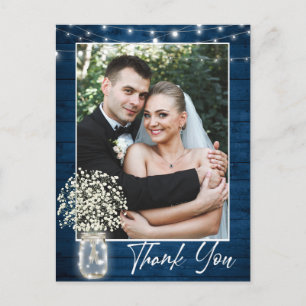 Baby's Breath Mason Jar Rustic Foto Briefkaart