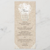 Baby's Breath Mason Jar Rustic Mariage Menu (Devant)
