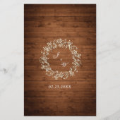 Baby's Breath Mason Jar Rustic Wedding Dinner Menu (Achterkant)