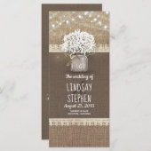 Baby's Breath Mason Jar Rustic Wedding Program Programma (Voorkant / Achterkant)