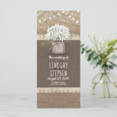Baby's Breath Mason Jar Rustic Wedding Program Programma (Staand voorkant)