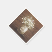 Baby's Breath Mason Jar Rustieke Bruiloft Servetten (Hoek)