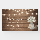 Baby's Breath Mason Jar String Lights Wedding Spandoek (Horizontaal)