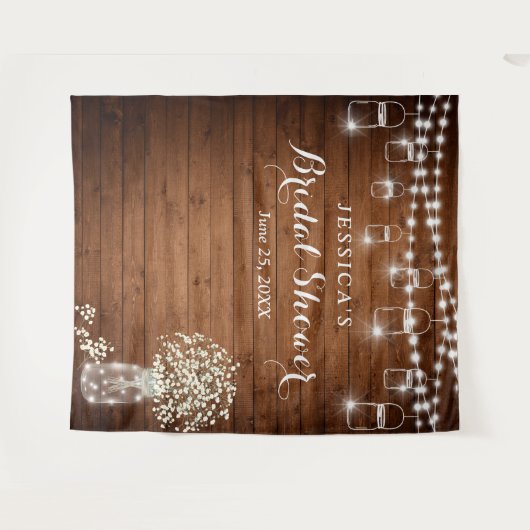 Baby's Breath Mason Pot Bruiloft Backdrop Wandkleed (Voorkant (horizontaal))