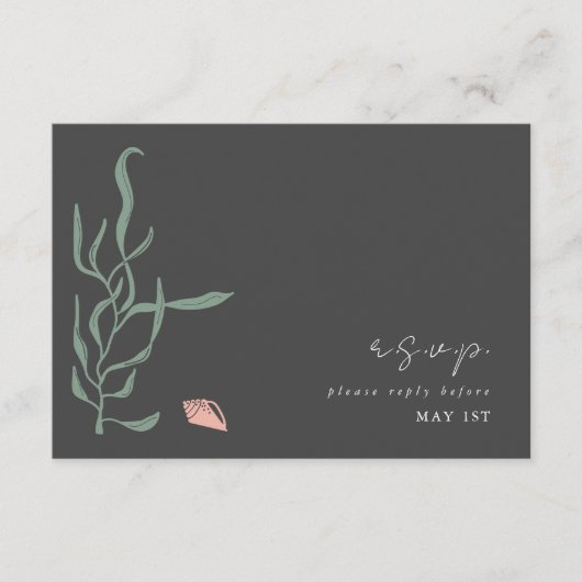 Baby's Breath Monogram Bruiloft RSVP Informatiekaartje (Voorkant)