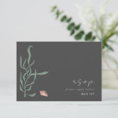 Baby's Breath Monogram Bruiloft RSVP Informatiekaartje (Staand voorkant)