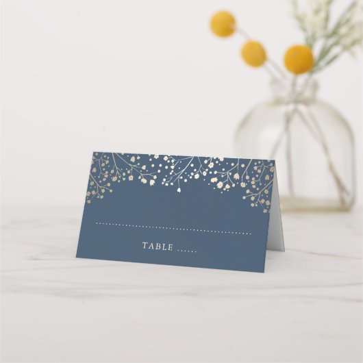 Baby's Breath Navy Blauw en Goud Huwelijk (Voorkant)