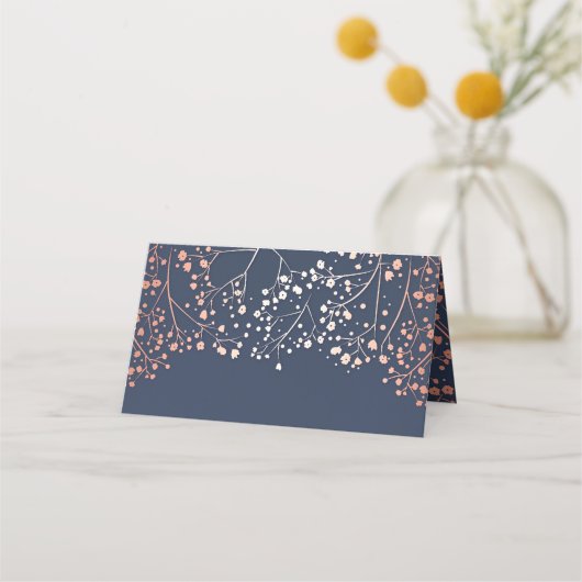 Baby's Breath Navy Blauw en Roos Gouden Bruiloft (Achterkant)