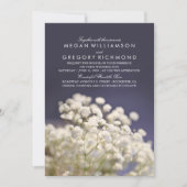 Baby's Breath Navy huwelijksuitnodigingen Kaart (Voorkant)
