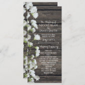 Baby's Breath on Rustic Wood Country-programma Programma (Voorkant / Achterkant)