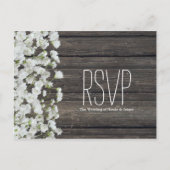 Baby's Breath op Rustieke Wood Country Bruiloft Briefkaart (Voorkant)