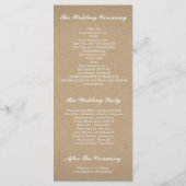 Baby's Breath Roos Gold en Kraft trouwprogramma's Programma (Achterkant)