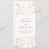 Baby's Breath Roos Gold en White Wedding-programma Programma (Voorkant / Achterkant)