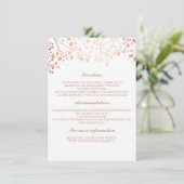 Baby's Breath Roos Goud en Wit Bruiloft Details Informatiekaartje (Staand voorkant)