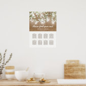 Baby's Breath Rustic Burlap Wedding Seating Chart Poster (Keuken)