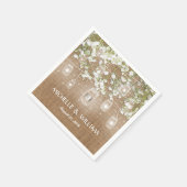 Baby's Breath Rustic Burlap Wedding Servetten (Hoek)