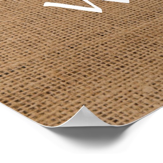 Baby's Breath Rustic Burlap Wedding Welkom Poster (Hoek)