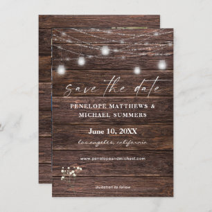 Baby's Breath Rustic Foto Save The Date