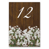Babys Breath Rustic Mariage Carte Numéro de table (Dos)