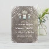 Baby's Breath Rustic String Lights Schuur Huwelijk Kaart (Staand voorkant)