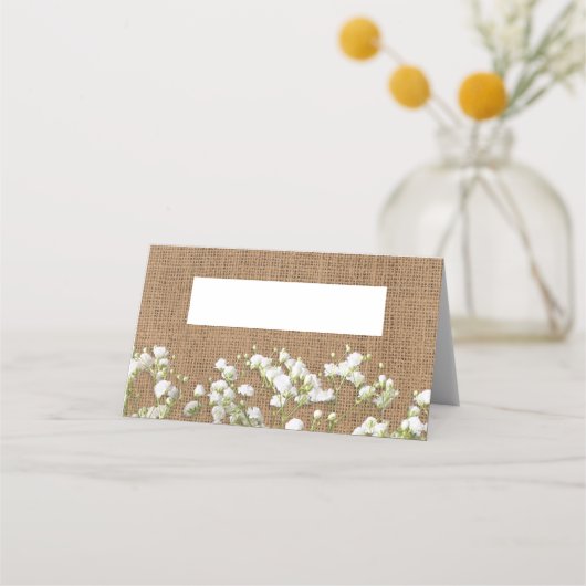 Baby's Breath Rustieke Burlap Trouwnaam (Voorkant)