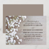 Baby's Breath rustieke repetitie diner Kaart (Voorkant / Achterkant)