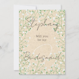 Baby's Breath Schattig Boho Wil je mijn Bruidsmeis Kaart