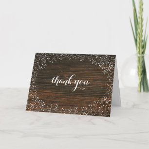 Baby's Breath Schuur Hout Bedankt Kaart
