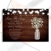 Baby's Breath Slingerlichten Rustic Save The Date