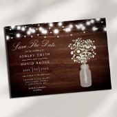Baby's Breath Slingerlichten Rustic Save The Date