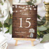 Baby's Breath String Lights Wedding Table Number Kaart