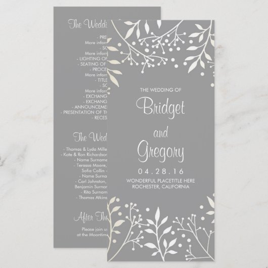 Baby's Breath Trouwprogramma's Programma (Voorkant / Achterkant)