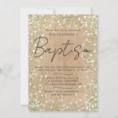 Baby's Breath Watercolor Mooie Bloemige Boho Doopf Kaart (Voorkant)