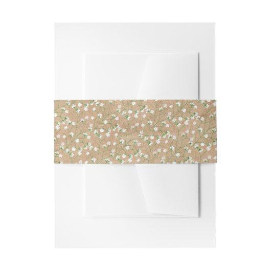 Baby's Breath Waterverf Boho Chic Doop Bruiloft Uitnodigingen Wikkel (Voorkant Voorbeeld)