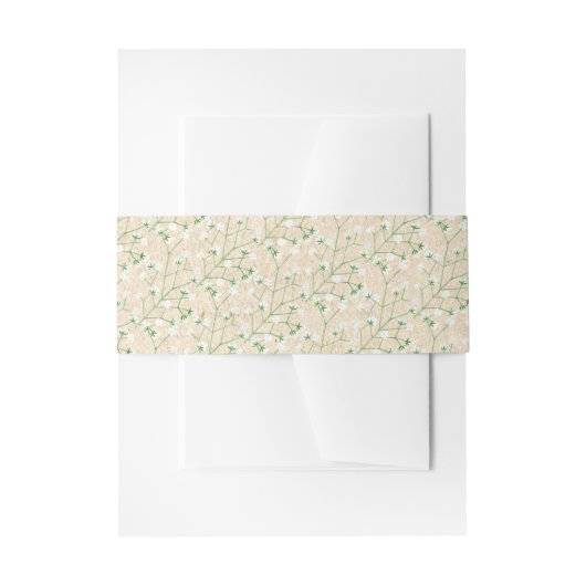 Baby's Breath Waterverf Boho Chic Doop Huwelijk Uitnodigingen Wikkel (Voorkant Voorbeeld)