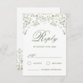 Baby's Breath Wedding RSVP Kaart (Voorkant / Achterkant)
