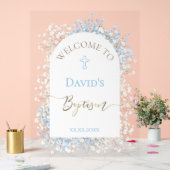 Baby's Breath white blue welcome sign (Mariage)