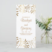 Baby's Breath Wit en Gouden Huwelijksprogramma's Programma (Staand voorkant)