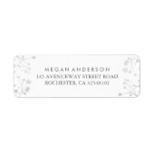 Baby's Breath Wit en Zilveren Bruiloft Etiket (Voorkant)