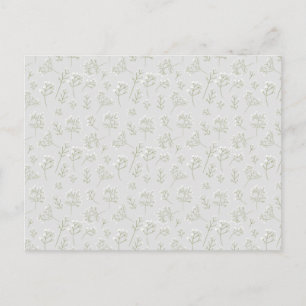 Baby's Breath Witte Bloemige Waterverf Gypsophila Briefkaart