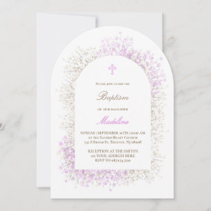 Baby's Breath witte seringen baby meisje Doop Kaart