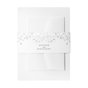 Baby's Breath Zilver en Witte Bruiloft Uitnodigingen Wikkel