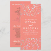 Baby's Breath Zilver Koraal Trouwprogramma's Programma (Voorkant / Achterkant)