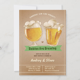 Baby's brouwen tweelingbier Baby shower Kaart