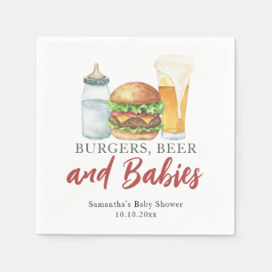 Baby's, Burgers en Bier Baby shower Servet