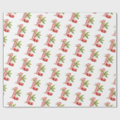 Baby's Cherry First Red Gingham Birthday Cadeaupapier (Vlak)