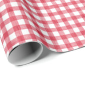 Baby's Cherry First Red Gingham Birthday Cadeaupapier (Rol Hoek)